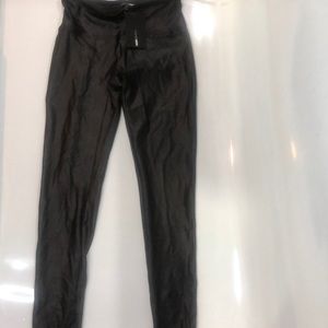 Black leather tights